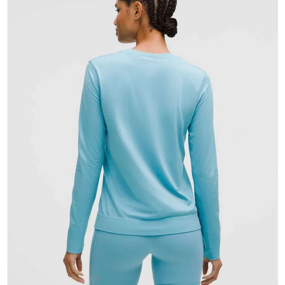 Lululemon Swiftly Relaxed Long Sleeve Shirt Washed Blue 14 NWT WBLE - Picture 4 of 10